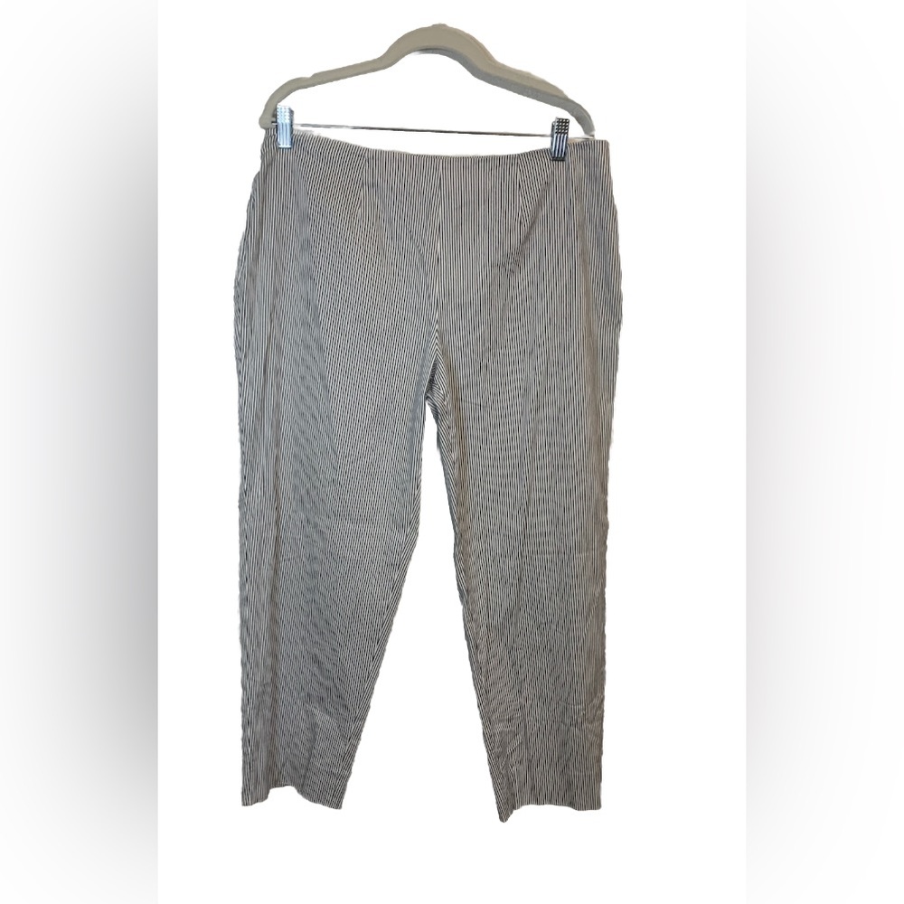 PIAZZA SEMPIONE STRETCHY STRIPED LIGHTWEIGHT CROP PANTS SIZE 34 MADE IN ITALY